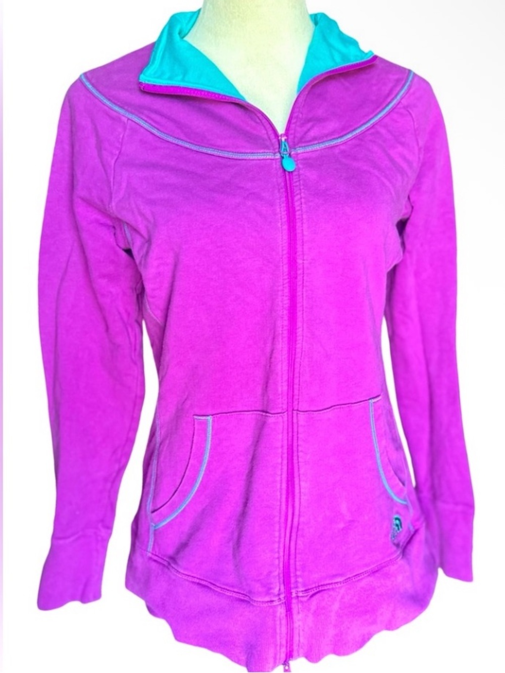 Purple Zip-Up Jacket with Teal Lining THE NORTH FACE